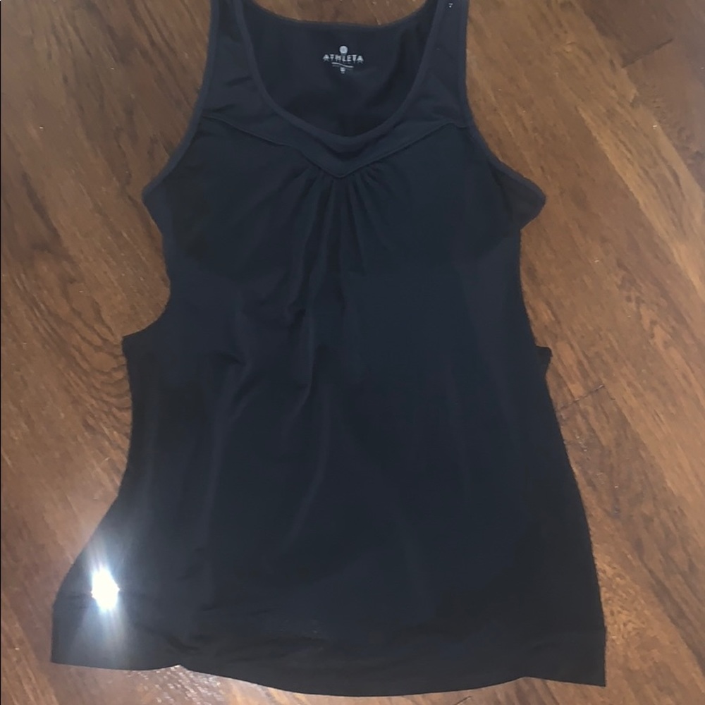 Athleta black tank with built in bra